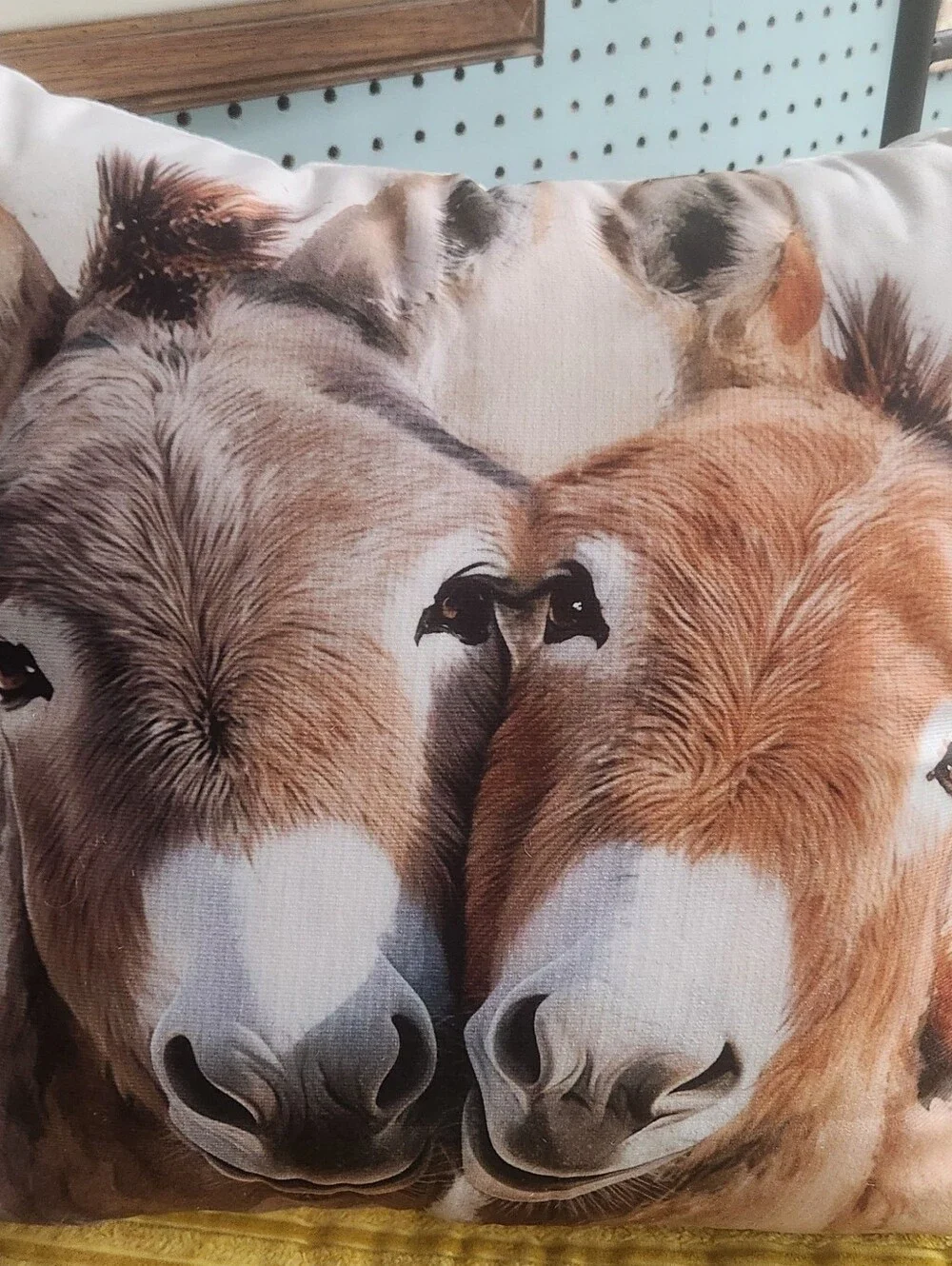 Donkey Duo Decorative Throw Pillow - Brown